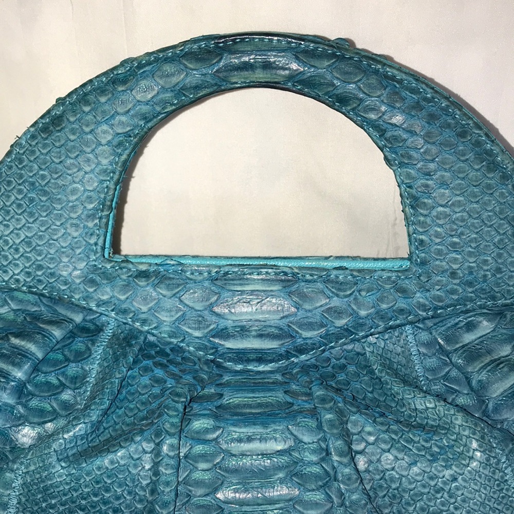 Carlos Falchi Aqua Python Satchel - image 2